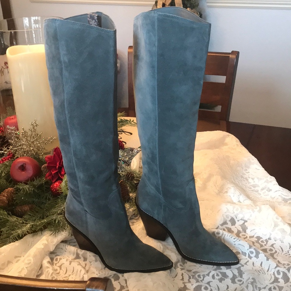 Sam Edelmans Suede Western Tall Shaft Boots